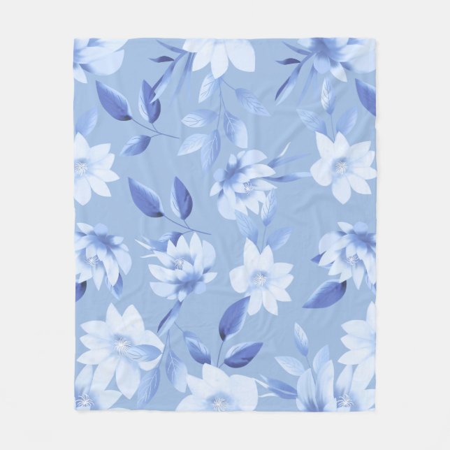 Soft Beige Flower Throw Blanket for Sofa & Bed Fleecefilt (Framsidan)