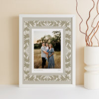 Soft Beige Folk Art Blommigt Ram med Anpassningsba