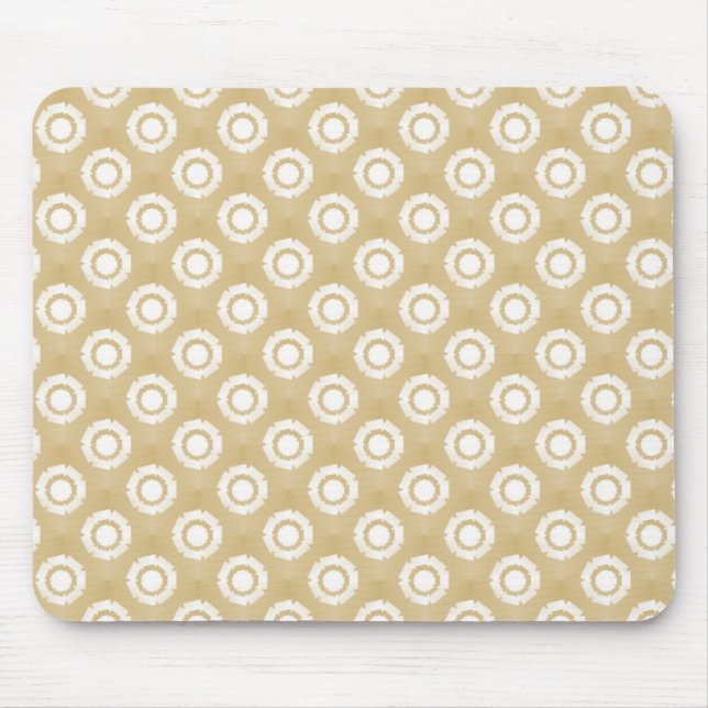 Soft Beige Funky Flower Mousepad Musmatta (Framsidan)