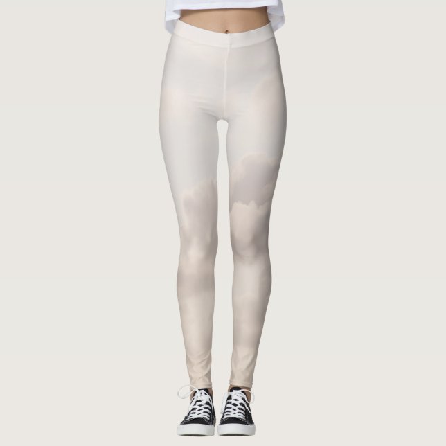 Soft Beige Karibiska moln Dream 1 Leggings (Framsida)