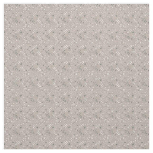 Soft Beige Ro med Grönt Löv accents Tyg (Provkarta)