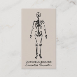 Soft Beige Skeleton orthopedic doktor skulptering Visitkort