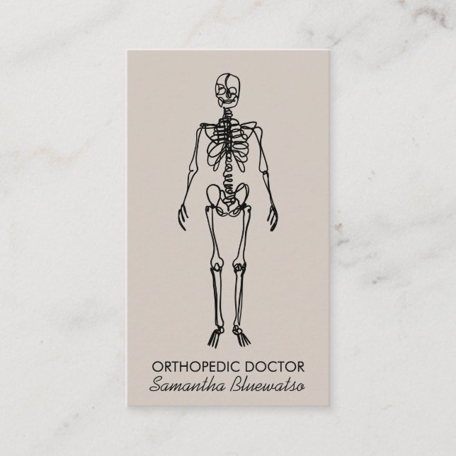 Soft Beige Skeleton orthopedic doktor skulptering Visitkort (Framsida)