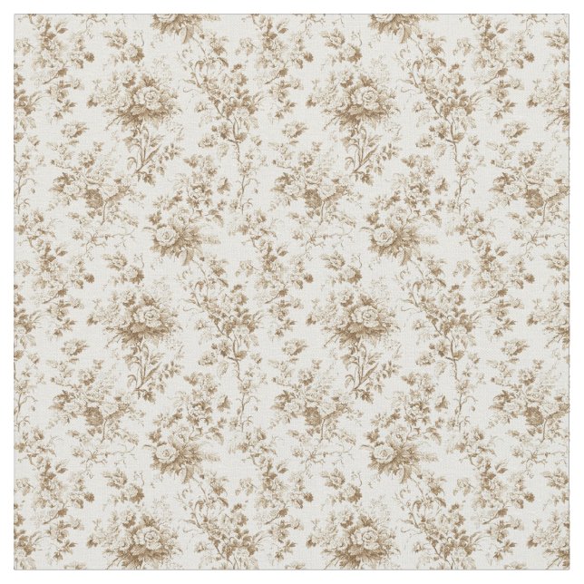 Soft Beige Toile med Ro och Garden Foliage Tyg (Närbild)
