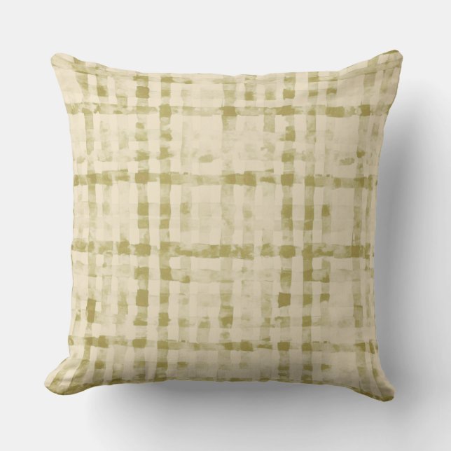 Soft Beigi, Khaki Checkered Pattern,Simple, Modern Kudde (Framsida)