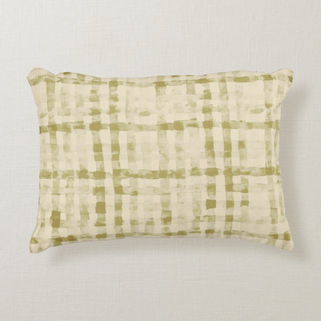 Soft Beigi, Khaki Checkered Pattern,Simple, Modern Prydnadskudde (Framsidan)