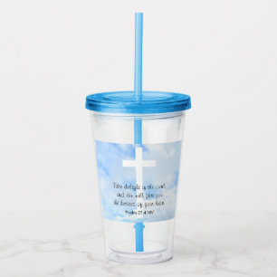 Soft Blå himmel White Kor Bible Verse Christian Take Away Mugg