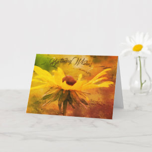 Soft Black Eyed Susan Flower Art Birthday Kort