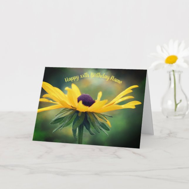 Soft Black Eyed Susan Personlig Birthday Kort (Liten växt)