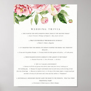 Soft  Blommigt Peony Bröllop Trivia Game Part 1 Poster