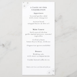 Soft Bloom Elegance "4 *9" Wedding Menu Meny