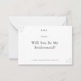 Soft Bloom Elegance Will You Be My Bridesmaid Card Anteckningskort