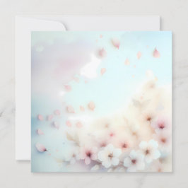 Soft Blossom Background Watercolor Floral Petals Inbjudningar
