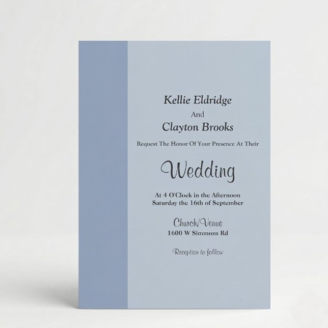 Soft Blue Bar Wedding Invitation Inbjudningar (Skapare uppladdad)