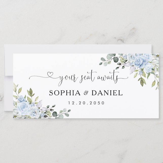 Soft Blue Botanical Wedding Head Table Sign (Framsida)