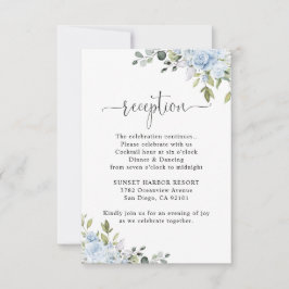 Soft Blue Botanical Wedding Reception OSA Kort