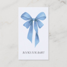 Soft Blue Bow Boy Baby Shower Books For Baby Tilläggskort