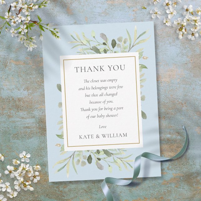 Soft Blue Boy Shower Tack Dikt (Soft Blue Boy Baby Shower Thank You Poem)