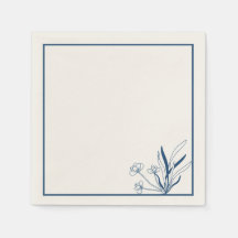 Soft Blue Coastal Botanical Napkins