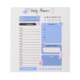 Soft Blue Daily Planner with Mood & Water Track Anteckningsblock