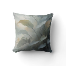 Soft Blue Grått Misty Forest Löv