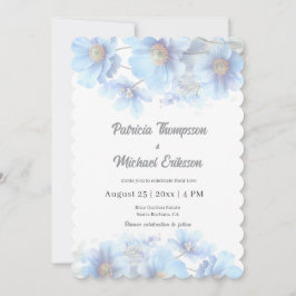 Soft Blue Himalayan Poppy Flower Garden Wedding  Inbjudningar