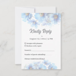 Soft Blue Himalayan Poppy Flower Garden Wedding  OSA Kort