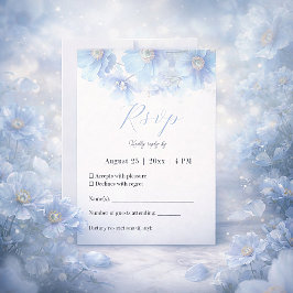 Soft Blue Himalayan Poppy Flower Garden Wedding  OSA Kort