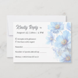 Soft Blue Himalayan Poppy Flower Garden Wedding  OSA Kort