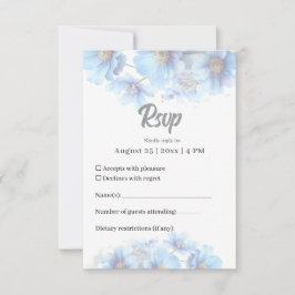 Soft Blue Himalayan Poppy Flower Garden Wedding  OSA Kort