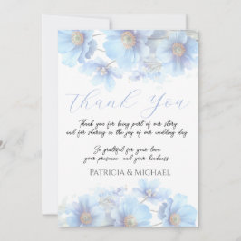 Soft Blue Himalayan Poppy Flower Garden Wedding  Tack Kort