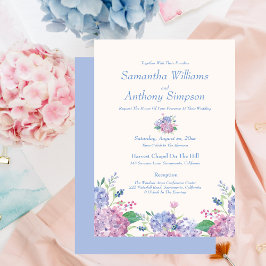 Soft Blue, Hydrangea Flowers, bröllopsinbjudan Inbjudningar