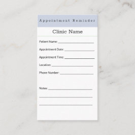 Soft Blue Minimal Appointment Card Tidsbeställning Kort