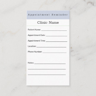 Soft Blue Minimal Appointment Card Tidsbeställning Kort