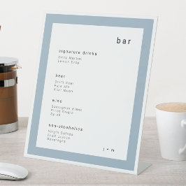 Soft blue minimalist event Bar Pedestal Sign