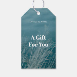 Soft blue ocean themed presentetikett