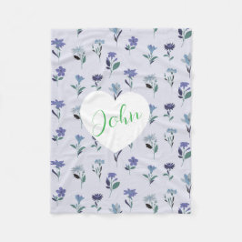 Soft Blue Purple Pink Floral Pattern Baby Blanket Fleecefilt