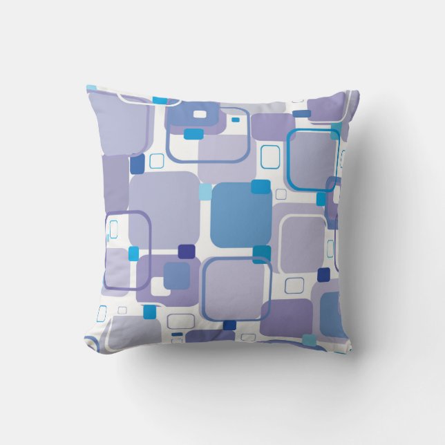 “Soft Blue & Purple  Square Throw Pillow Kudde (Framsida)