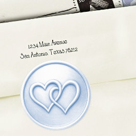 Soft Blue Two Hearts Intertwined Wedding Runt Klistermärke