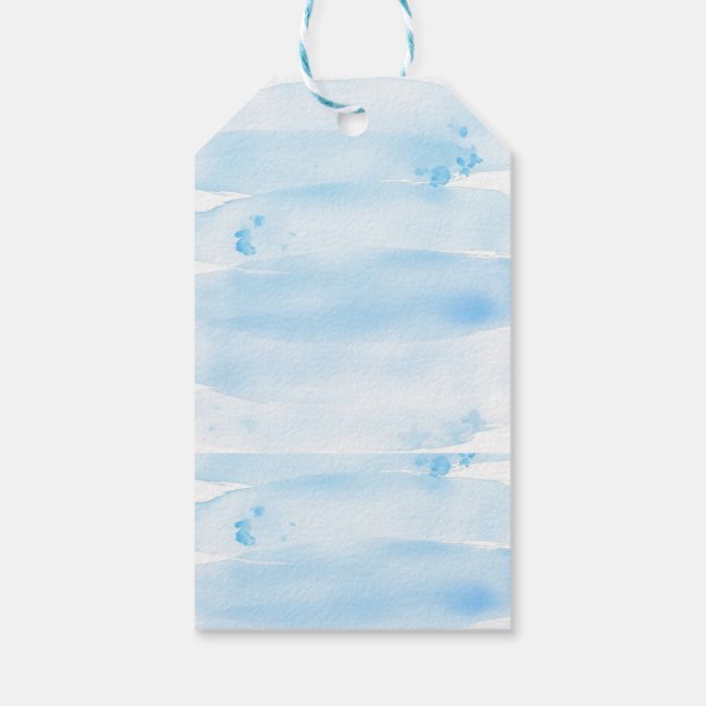 Soft Blue Watercolor Brush Presentetikett (Baksidan)