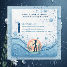 Soft Blue White Professional Sparkle Cleaning Chic