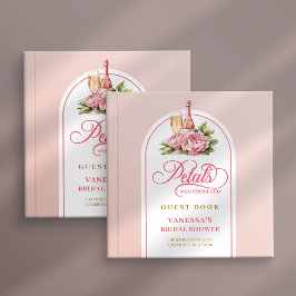 Soft blush and gold petals prosecco guest book gästböcker