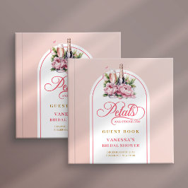 Soft blush and gold petals prosecco guest book gästböcker