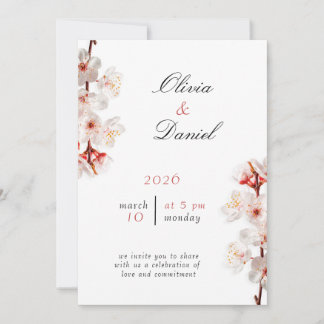 Soft Blush Blossom Wedding Invitation Inbjudningar