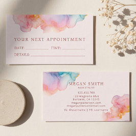 Soft Blush Ink Modern Appointment Card Tidsbeställning Kort