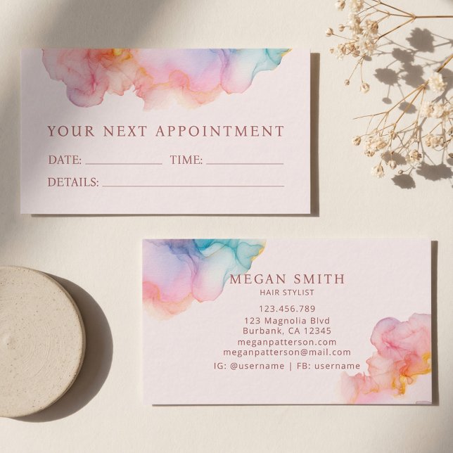 Soft Blush Ink Modern Appointment Card Tidsbeställning Kort (Skapare uppladdad)