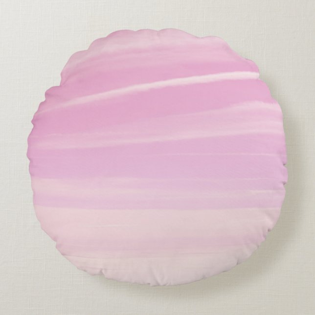 Soft Blush Pink Sky Dream 1 Rund Kudde (Framsidan)