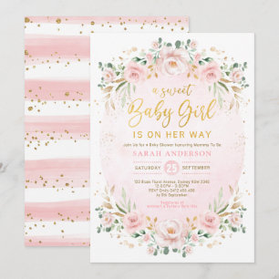 Soft Boho Blommigt Utandningsflicka Babyskor Inbjudningar