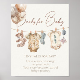 Soft Boho Neutralt Barnkläder Bokar för Baby Poster