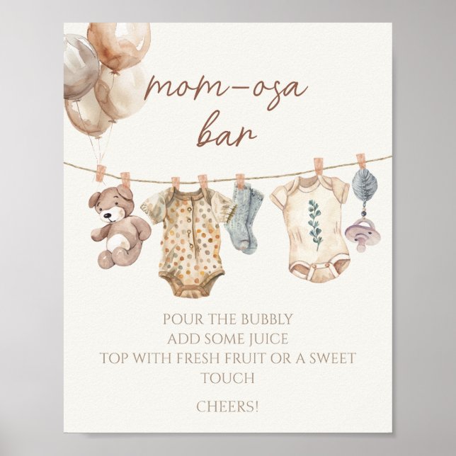 Soft Boho Neutralt Barnkläderna Mamma-osa Pub Poster (Framsidan)